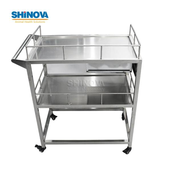 Stainless Steel Medical Trolley With Drawers