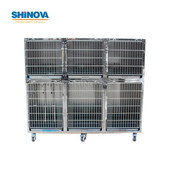 Stainless Steel Six-Position Dog Cage