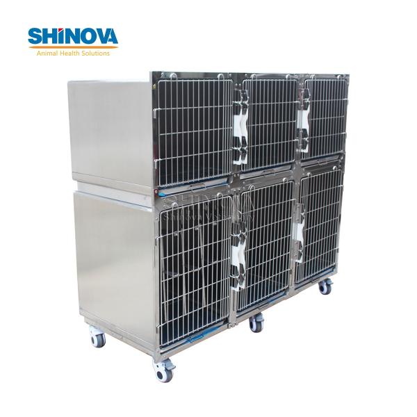 Stainless Steel Six-Position Dog Cage